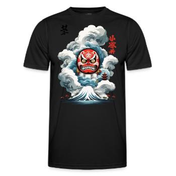 Japanischer Daruma Aesthetic Yokai Design - Männer Funktions-T-Shirt - Schwarz - Vorne - AI Model Male 178 dark (178cm)