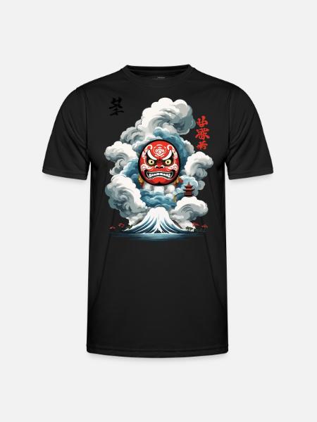Japanese Daruma Aesthetic Yokai Design - Men's Functional T-Shirt - black