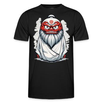 Japanischer Daruma Ästhetik Yokai Vintage - Männer Funktions-T-Shirt - Schwarz - Vorne - AI Model Male 178 dark (178cm)