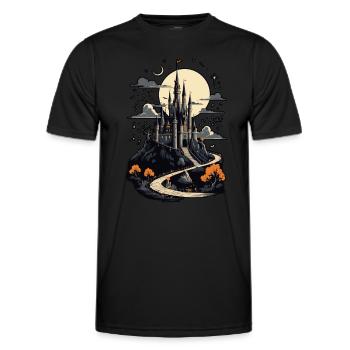 Spooky Haunted Castle Magical Haunted Castle - Men's Functional T-Shirt - black - Front - AI Model Male 178 dark (178cm)
