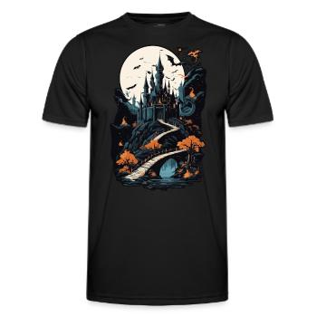 Spooky Haunted Castle Magical Haunted Castle - Men's Functional T-Shirt - black - Front - AI Model Male 178 dark (178cm)