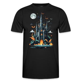 Spooky Haunted Castle Magical Haunted Castle - Men's Functional T-Shirt - black - Front - AI Model Male 178 dark (178cm)