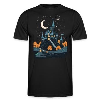 Spooky Haunted Castle Magical Haunted Castle - Men's Functional T-Shirt - black - Front - AI Model Male 178 dark (178cm)