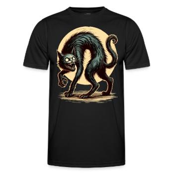 diy haCreepy Cat Black Witch Cat Hallowee - T-shirt sport Homme - noir - Devant - AI Model Male 178 dark (178cm)
