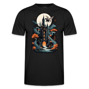 Spooky Haunted Castle Magical Haunted Castle - Men's Functional T-Shirt - black - Front - AI Model Male 178 dark (178cm)