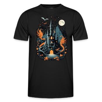 Spooky Haunted Castle Magical Haunted Castle - Men's Functional T-Shirt - black - Front - AI Model Male 178 dark (178cm)