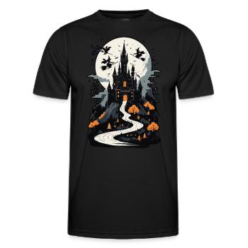 Spooky Haunted Castle Magical Haunted Castle - Men's Functional T-Shirt - black - Front - AI Model Male 178 dark (178cm)