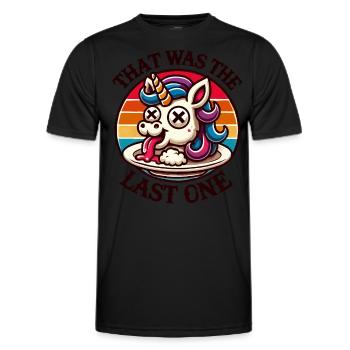 licorne drôle disant humour noir plus drôle - T-shirt sport Homme - noir - Devant - AI Model Male 178 dark (178cm)
