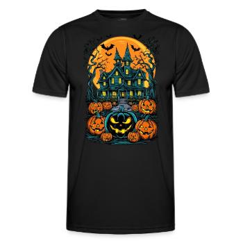 Spooky Haunted House Spooky Haunted Villa - Men's Functional T-Shirt - black - Front - AI Model Male 178 dark (178cm)