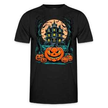 Spooky Haunted House Spooky Haunted Villa - Men's Functional T-Shirt - black - Front - AI Model Male 178 dark (178cm)