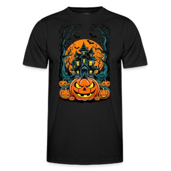 Spooky Haunted House Spooky Haunted Villa - Men's Functional T-Shirt - black - Front - AI Model Male 178 dark (178cm)
