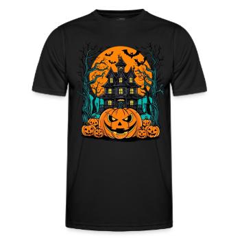 Spooky Haunted House Spooky Haunted Villa - Men's Functional T-Shirt - black - Front - AI Model Male 178 dark (178cm)