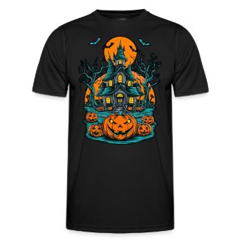 Spooky Haunted House Spooky Haunted Villa - Men's Functional T-Shirt - black - Front - AI Model Male 178 dark (178cm)