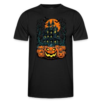 Spooky Haunted House Spooky Haunted Villa - Men's Functional T-Shirt - black - Front - AI Model Male 178 dark (178cm)