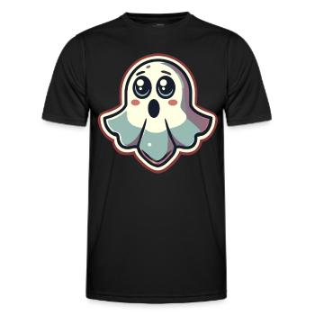 Erschrockenes Gespenst Lustiges Geister Design - Männer Funktions-T-Shirt - Schwarz - Vorne - AI Model Male 178 dark (178cm)