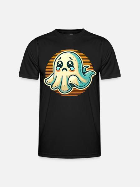 Sad Ghost Funny Ghost Design - Men's Functional T-Shirt - black