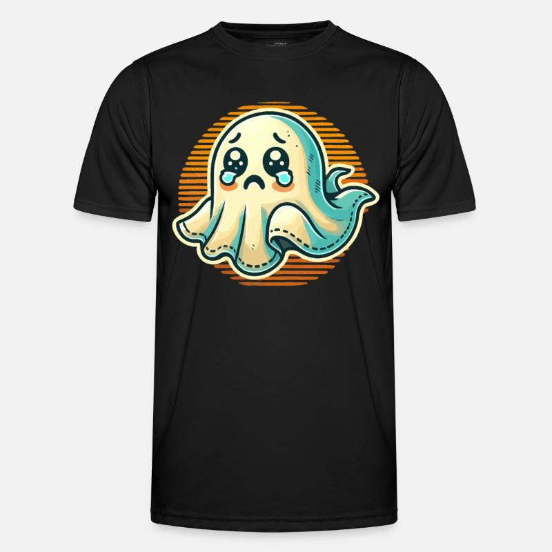 Sad Ghost Funny Ghost Design - Men's Functional T-Shirt - black