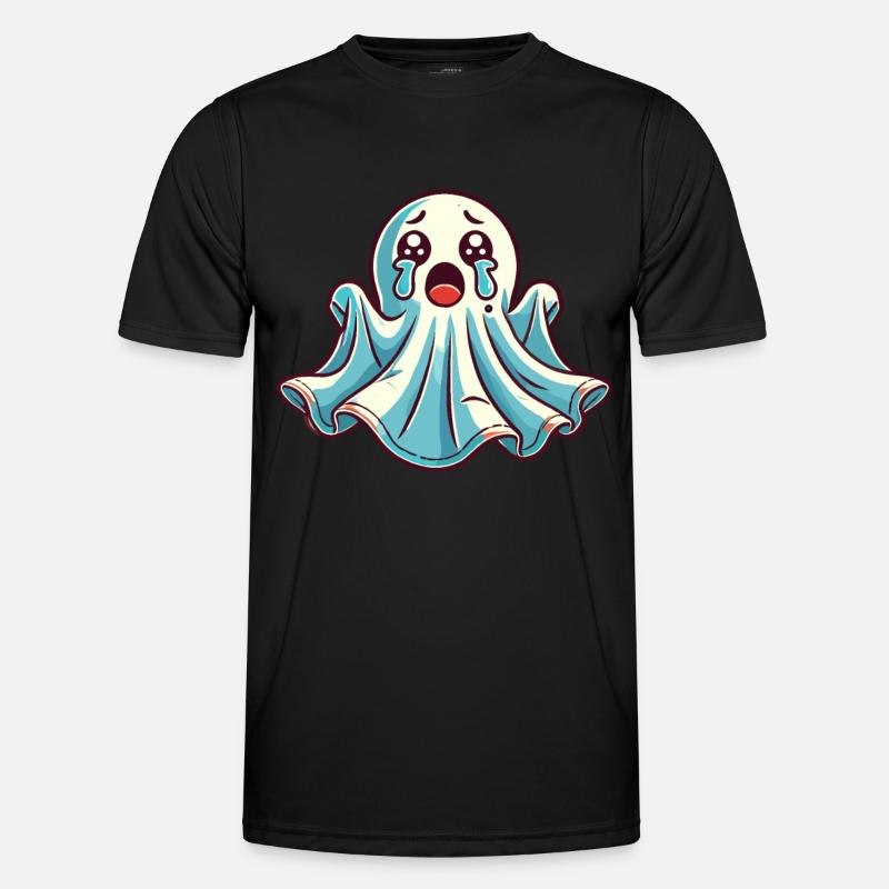 Sad Ghost Cute Weeping Ghosts - Men's Functional T-Shirt - black
