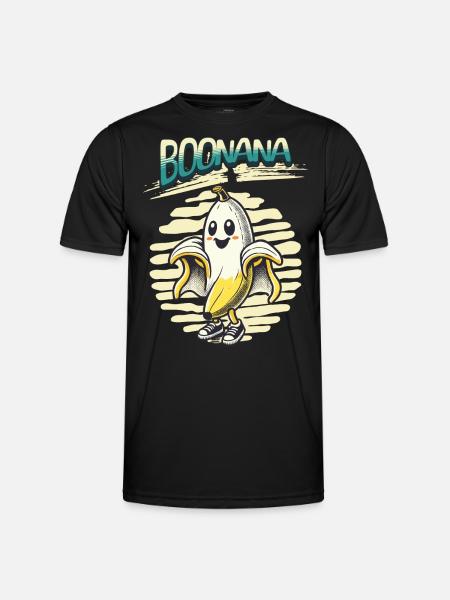 Funny Banana Ghost Ghosts Boonana - Men's Functional T-Shirt - black