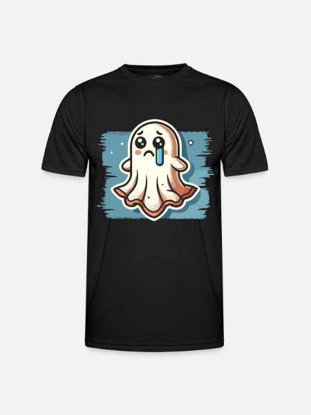Sad Ghost Cute Weeping Ghosts - Men's Functional T-Shirt - black