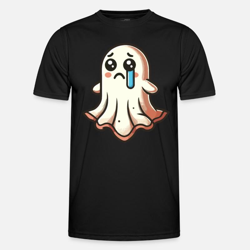 Sad Ghost Cute Weeping Ghosts - Men's Functional T-Shirt - black