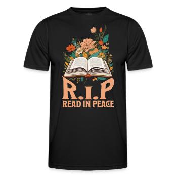 Lire En Paix Drôle Halloween Dicton Design - T-shirt sport Homme - noir - Devant - AI Model Male 178 dark (178cm)