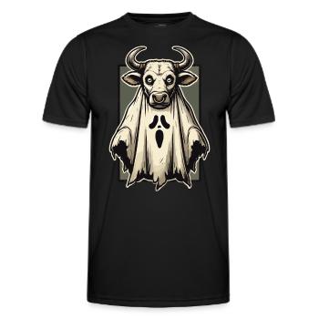 Idée de costume effrayant de vache fantôme taureau - T-shirt sport Homme - noir - Devant - AI Model Male 178 dark (178cm)
