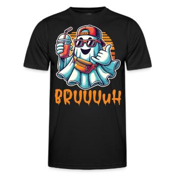 Scary funny halloween ghost - Men's Functional T-Shirt - black - Front - AI Model Male 178 dark (178cm)