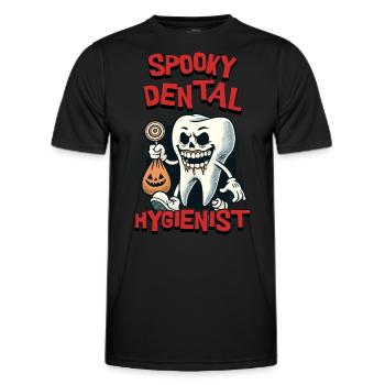 Motif d’Halloween d’hygiéniste dentaire effrayant - T-shirt sport Homme - noir - Devant - AI Model Male 178 dark (178cm)