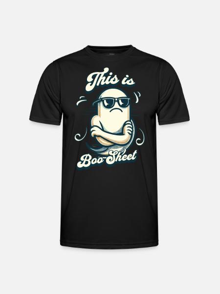 Funny Halloween Boo Sheet Ghost - Men's Functional T-Shirt - black