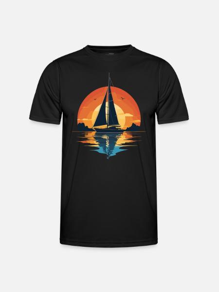 Sunset Sailboat Adventure - Men's Functional T-Shirt - black