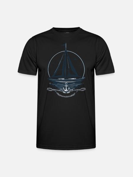 Nautical Sailboat Motif Adventure - Men's Functional T-Shirt - black