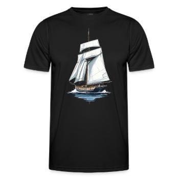 Segelschiff Abenteuer Auf Hoher See - Männer Funktions-T-Shirt - Schwarz - Vorne - AI Model Male 178 dark (178cm)