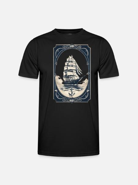 Maritime Sailing Ship Adventure Romance - Men's Functional T-Shirt - black