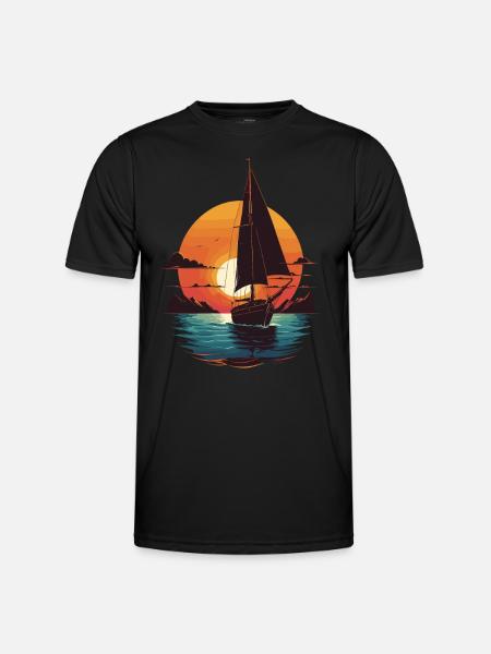 Sailing Adventure Sunset Sea - Men's Functional T-Shirt - black