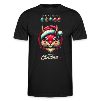 Joyeux Noël Motif Écureuil - T-shirt sport Homme - noir - Devant - AI Model Male 178 dark (178cm)