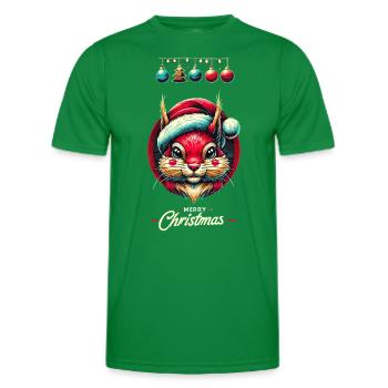 Fröhliche Weihnachten Eichhörnchen Motiv - Männer Funktions-T-Shirt - Kelly Green - Vorne - AI Model Male 178 dark (178cm)