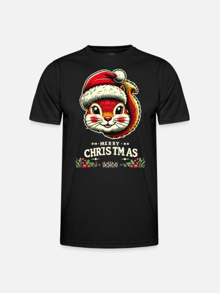 Merry Christmas Nutcracker Squirrel - Men's Functional T-Shirt - black