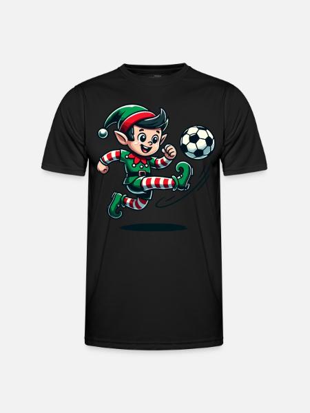 Christmas Elf Soccer Player Fun - Men's Functional T-Shirt - black