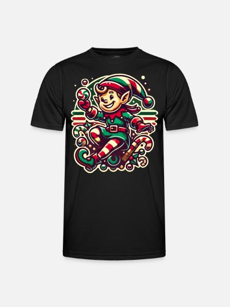 Joyeux Noël Gnome Illustration - T-shirt sport Homme - noir
