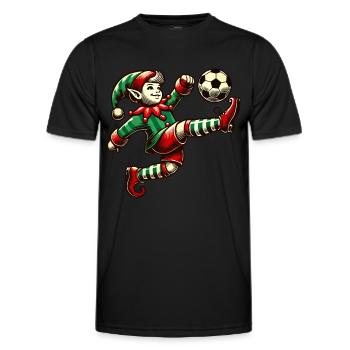 Football jouant à onze avec ballon - T-shirt sport Homme - noir - Devant - AI Model Male 178 dark (178cm)