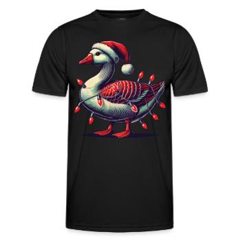 Weihnachten Lustige Tollpatsch Gans - Männer Funktions-T-Shirt - Schwarz - Vorne - AI Model Male 178 dark (178cm)