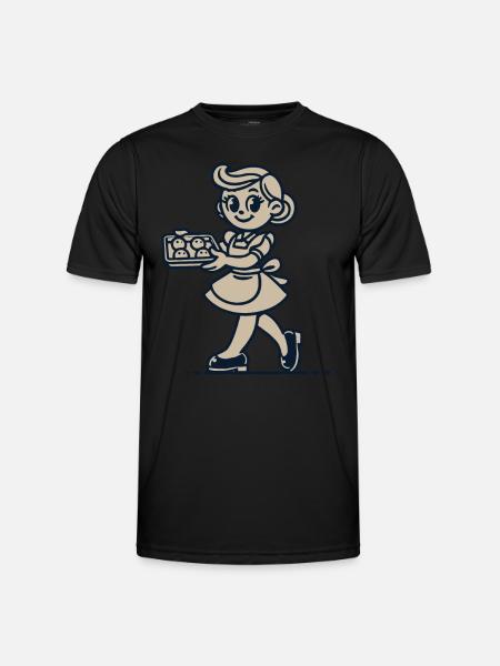 Cuisinier joyeux avec des biscuits - T-shirt sport Homme - noir