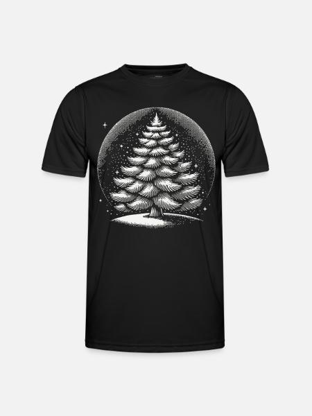 Atmospheric Christmas Tree Artwork - Men's Functional T-Shirt - black
