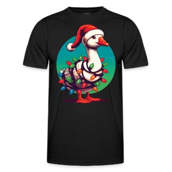 gChristmas Funny Clumsy Goose - Men's Functional T-Shirt - black - Front - AI Model Male 178 dark (178cm)