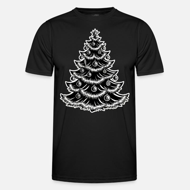 Weihnachtsbaum Mit Kugeln - Männer Funktions-T-Shirt - Schwarz