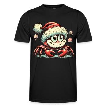 Crabe de Noël avec chapeau - T-shirt sport Homme - noir - Devant - AI Model Male 178 dark (178cm)