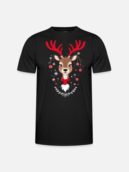 Merry Christmas Reindeer Magic - Men's Functional T-Shirt - black