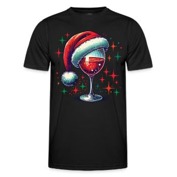 Weihnachtlicher Weingenuss Mit Glanz - Männer Funktions-T-Shirt - Schwarz - Vorne - AI Model Male 178 dark (178cm)