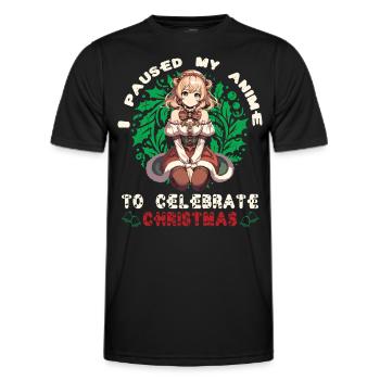 Anime Christmas Kawaii Celebration - Men's Functional T-Shirt - black - Front - AI Model Male 178 dark (178cm)